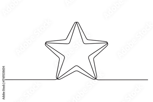 Continuous one line drawing of star minimalist outline vector illustration
