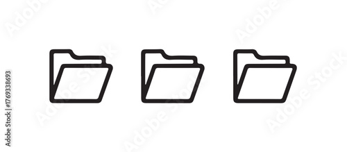 File folder icon set,  flat icons folder for your web site, digital file folder icon, Vector illustration EPS 10.