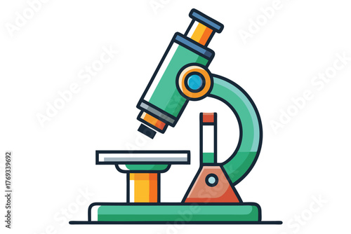 microscope vector in white background