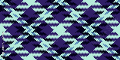 Feminine textile seamless fabric, stationary plaid texture pattern. Checks vector tartan background check in indigo and light colors.