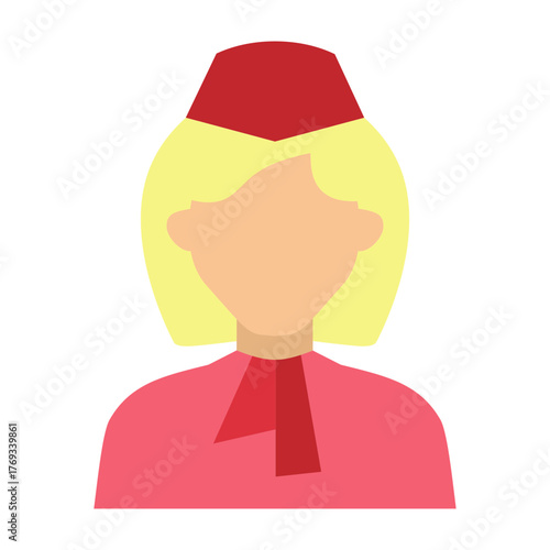 Stewardess Vector Flat Icon Design