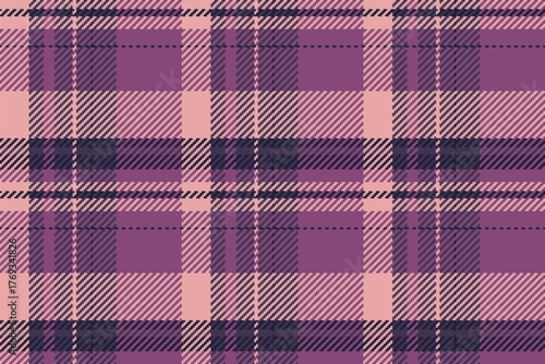 Pretty pattern texture fabric, no people check plaid textile. Dimensional vector background tartan seamless in pink and light colors.