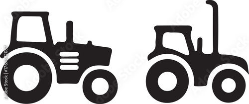 Agricultural tractors icon in black and white vector design graphic