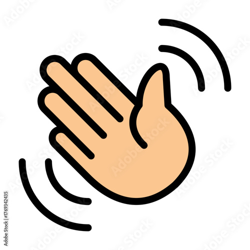 Waving Hand Vector Filled Icon Design