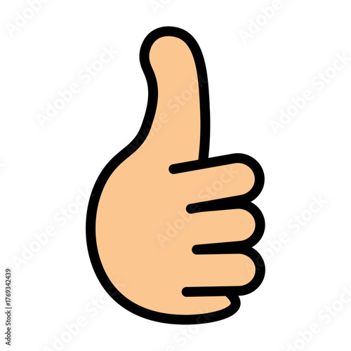 Thumbs Up Vector Filled Icon Design