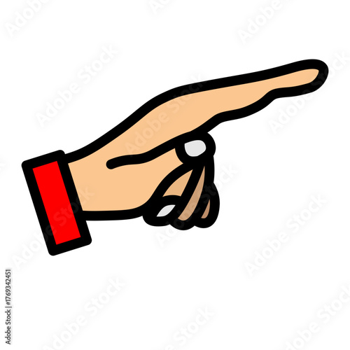Pointing Finger Vector Filled Icon Design