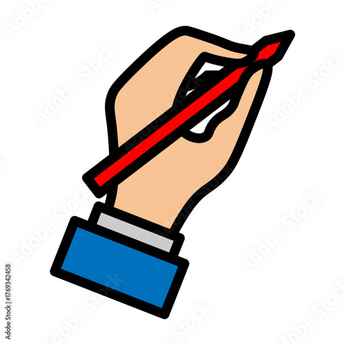 Writing Hand Vector Filled Icon Design