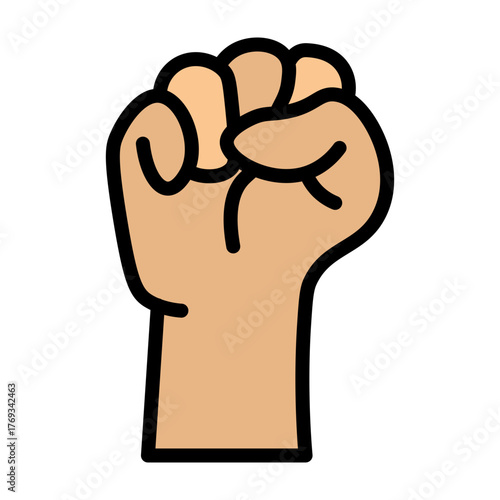 Clenched Fist Vector Filled Icon Design