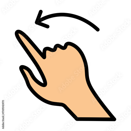 Swipe Left Vector Filled Icon Design