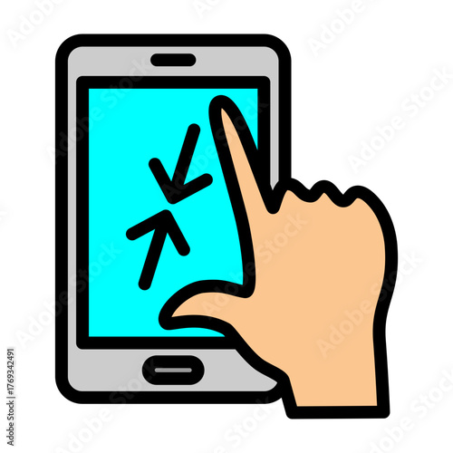 Zoom Out Gesture Vector Filled Icon Design