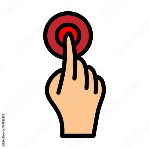 Tap Gesture Vector Filled Icon Design