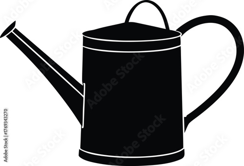 Garden watering pot silhouette. Simple plant care vector symbol