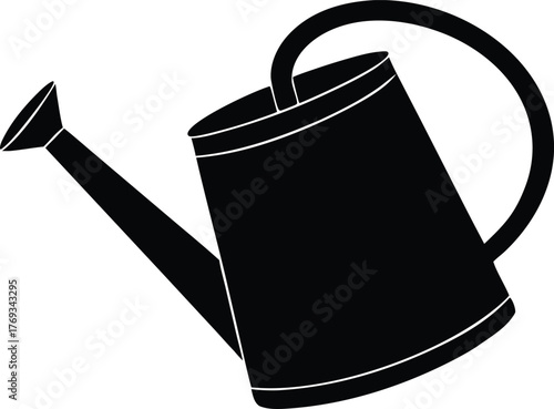 Garden watering pot silhouette. Simple plant care vector symbol