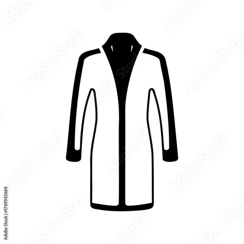 Elegant monochrome outline of a sophisticated long coat or dressing gown icon