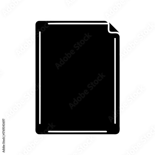 Free Download Stylized Black Document or Page Icon with Curled Edge on a White Background - GFXLoad