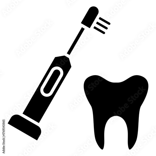 Electric Toothbrush Glyph Icon