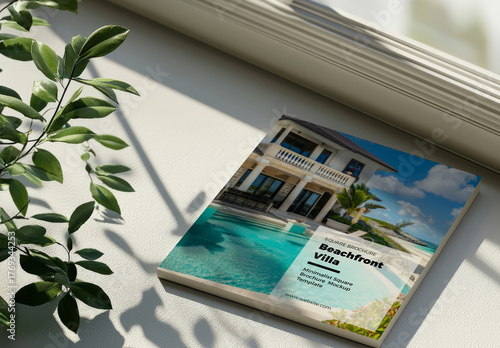 Square Brochure Cover Mockup Template