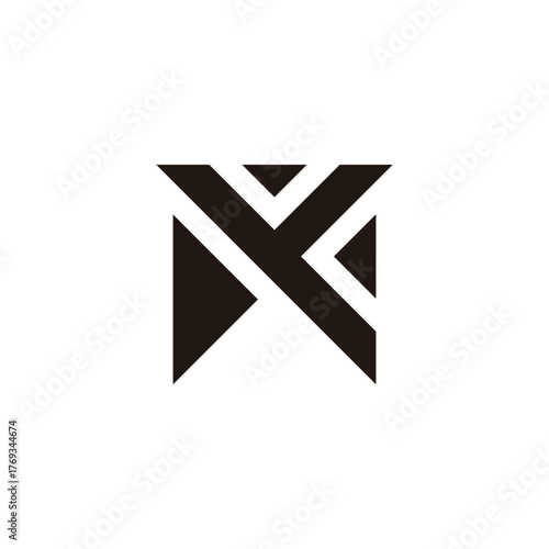 letters ym simple geometric triangles logo vector