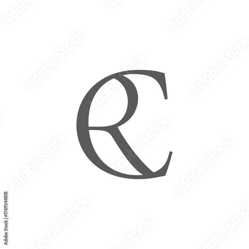 letter cr simple linked elegant emblem fashion logo vector