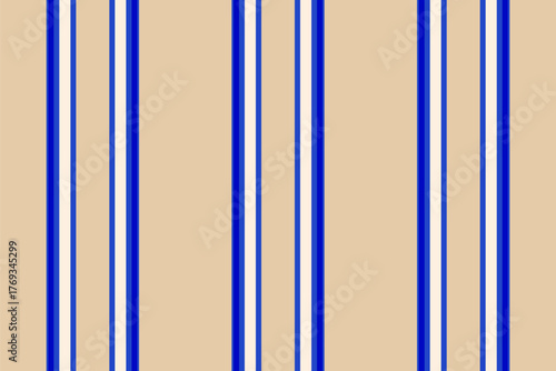 Oesthetic background lines vector, neat textile texture seamless. Rriental vertical fabric pattern stripe in blue and light colors.