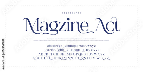 Elegant Font Uppercase Lowercase and Number. Classic Lettering Fashion Designs. Typography modern serif fonts regular decorative vintage concept. vector illustration 
