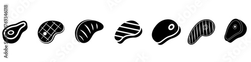 Meat icon vector. Steak illustration sign. BBQ symbol. Food logo. Brazier mark.