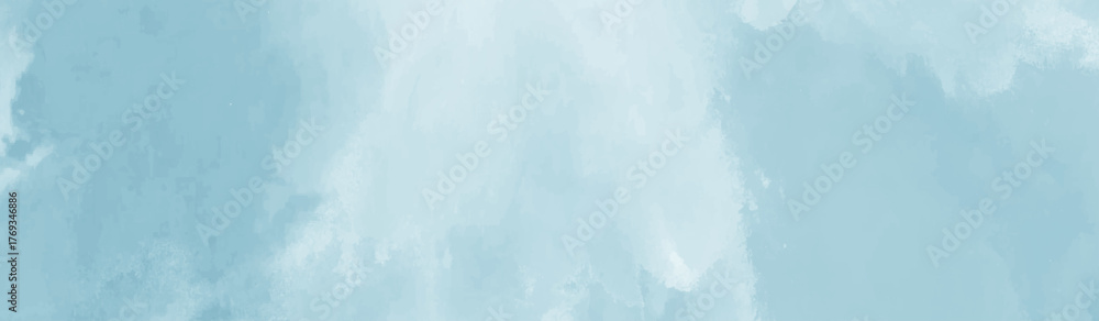 Obraz premium Bright painted sky blue watercolor background. Watercolor sky background pastel blue clouds. beautiful blue and white texture background. Soft subtle gradient, soft focus , sky, gradient. 