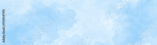 Bright painted sky blue watercolor background. Watercolor sky background pastel blue clouds. beautiful blue and white texture background.  Soft subtle gradient, soft focus , sky, gradient.  