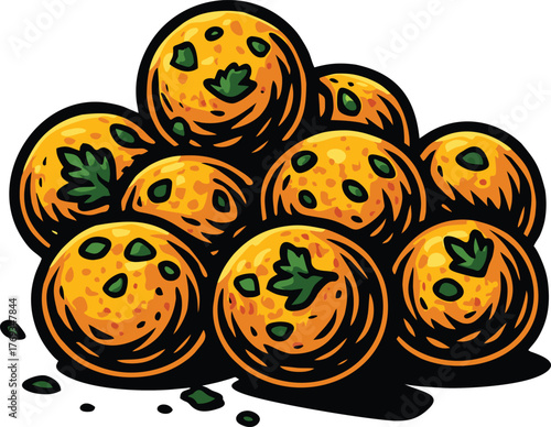 Tasty vegan falafel balls with herbs and spices for healthy meals