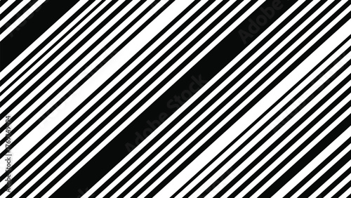 Monochrome geometric pattern featuring parallel diagonal stripes of varying thickness.