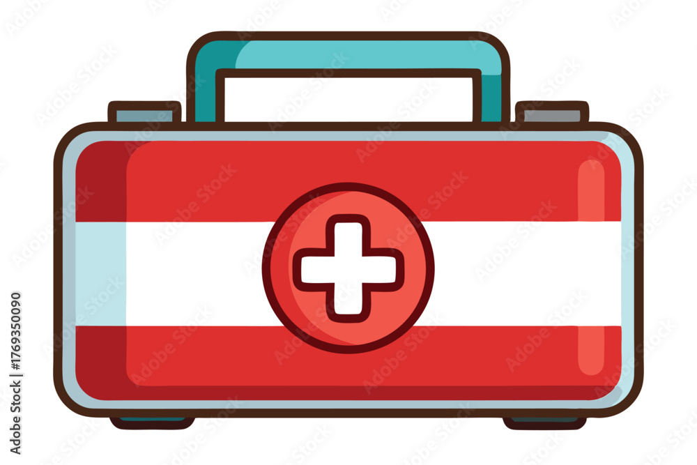 Obraz premium frist aid box on white background