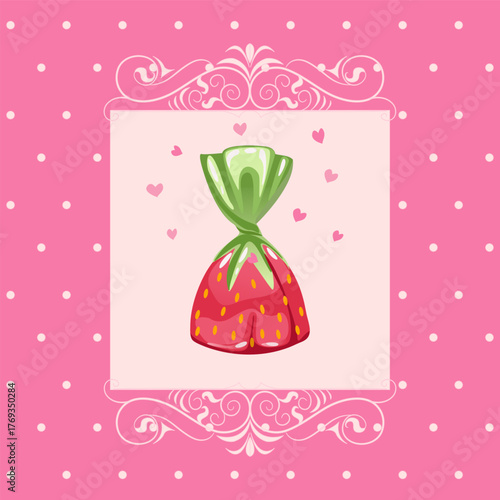 Poster for candy and bakery products. French bakery. Vector stickers for bakeries and candy shops.	
