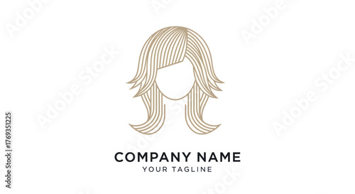 Elegant Hair Salon Logo Design Featuring a Stylish Womans Haircut.