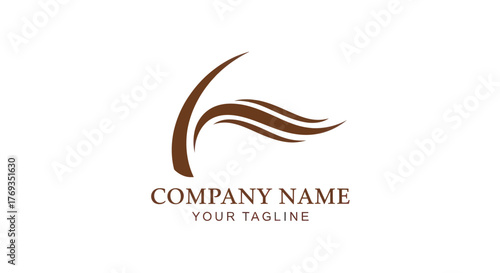 Elegant Brown Hair Strand Logo Design for Beauty Company.