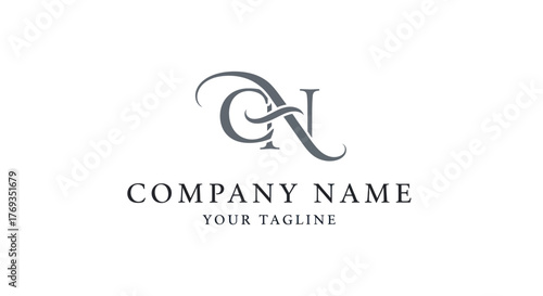 Elegant Monogram Logo Design with Intertwined Letters CN.
