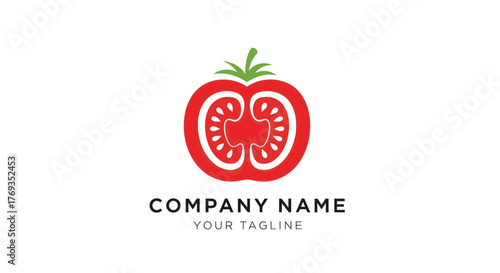 Tomato Slice Logo - A Fresh and Vibrant Design for Food-Related Businesses.