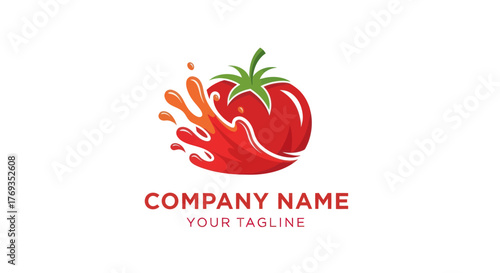 Tomato Splash Logo - Fresh, Vibrant, and Appetizing Design for Food Brands.