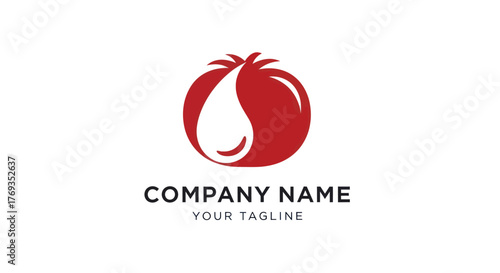 Tomato and Water Drop Logo - Fresh, Natural, and Modern Design for Food Brands.