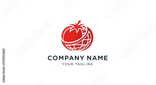 Tomato Globe Logo - A Symbol of Global Agriculture and Fresh Produce.