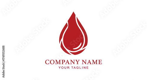 Red Blood Drop Logo Design.