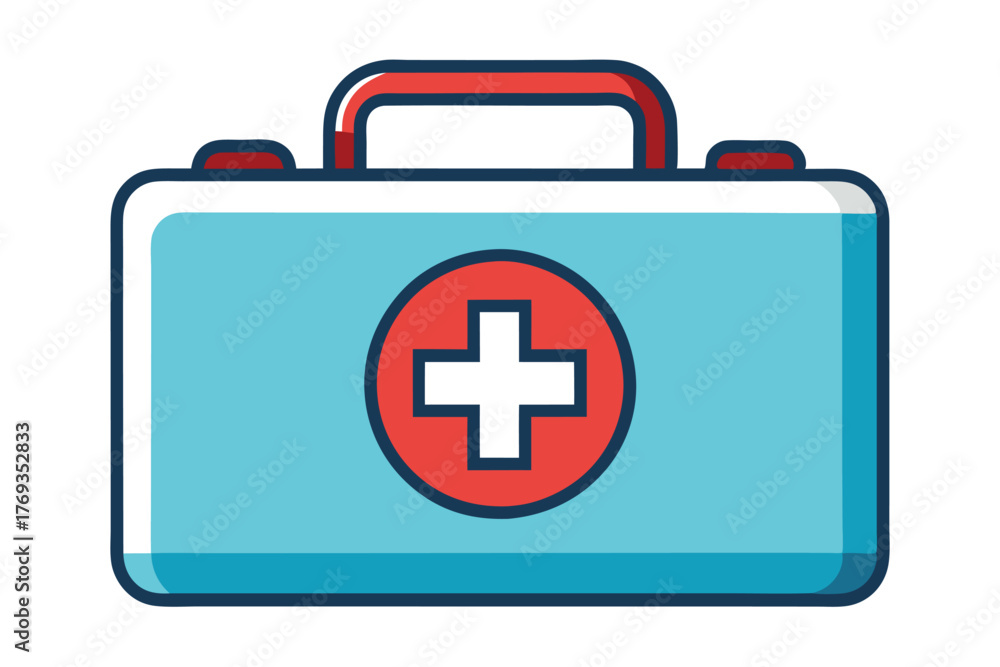 Obraz premium frist aid box on white background