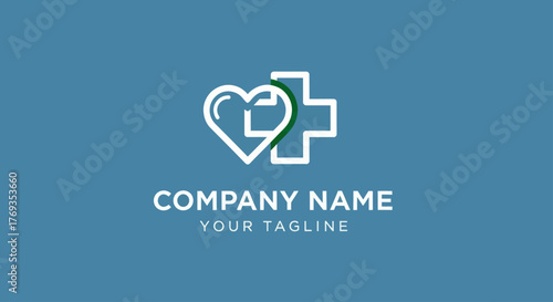 Heart and Cross Medical Logo Design for Healthcare Company Branding.