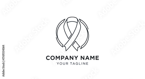 Elegant Line Art Symbol for Health Awareness Campaign.