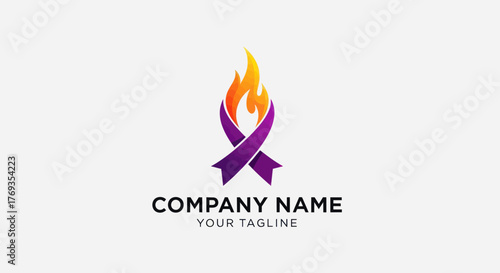 Ribbon Flame Logo - Symbol of Hope, Awareness, and Passionate Advocacy.