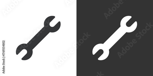 Wrench icon. Solid glyph series icon