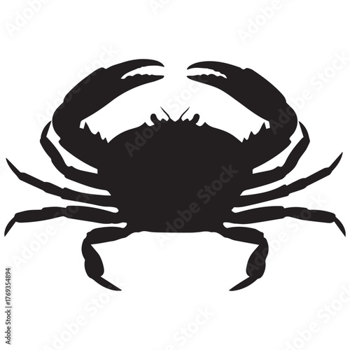 Silhouette of a crab with claws raised