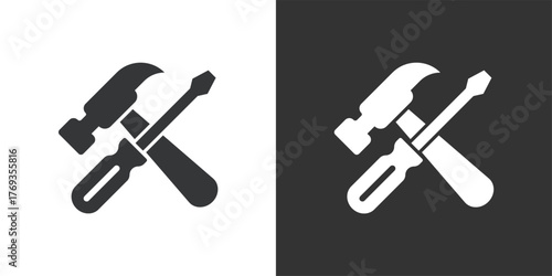 Repair Tools icon. Solid glyph series icon
