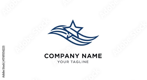 Elegant Star and Wave Logo Design for Modern Business Identity.