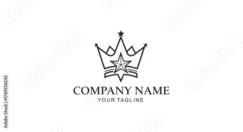 Elegant crown logo design with star and company name for branding.