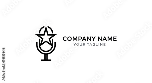 Microphone with Star Logo Design - A Symbol of Audio Excellence and Star Quality.